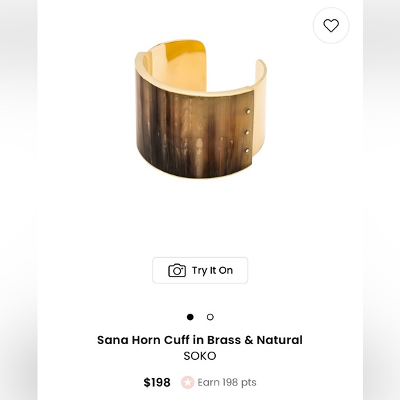 Sana Horn Cuff in Brass and Neutral - Picture 1 of 13